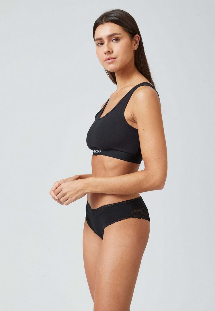 Snocks Snocks Slips mit Spitze aus Bio-Baumwolle Unterhose Damen - Schwarz - 3 | SportScheck