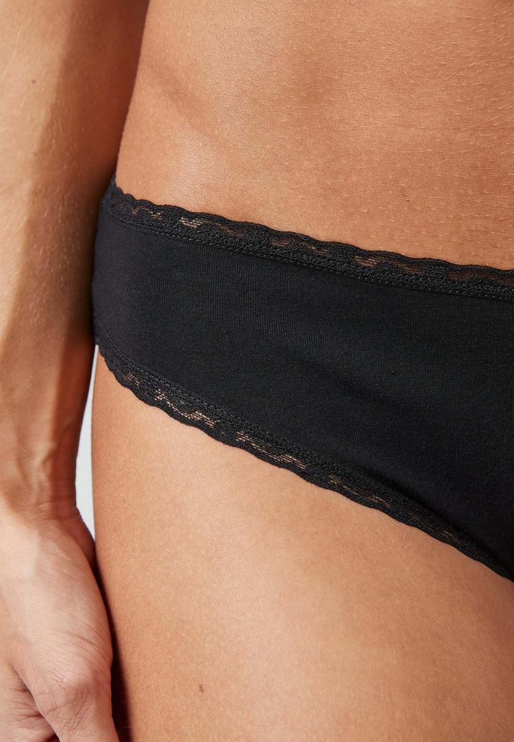 Snocks Snocks Slips mit Spitze aus Bio-Baumwolle Unterhose Damen - Schwarz - 5 | SportScheck