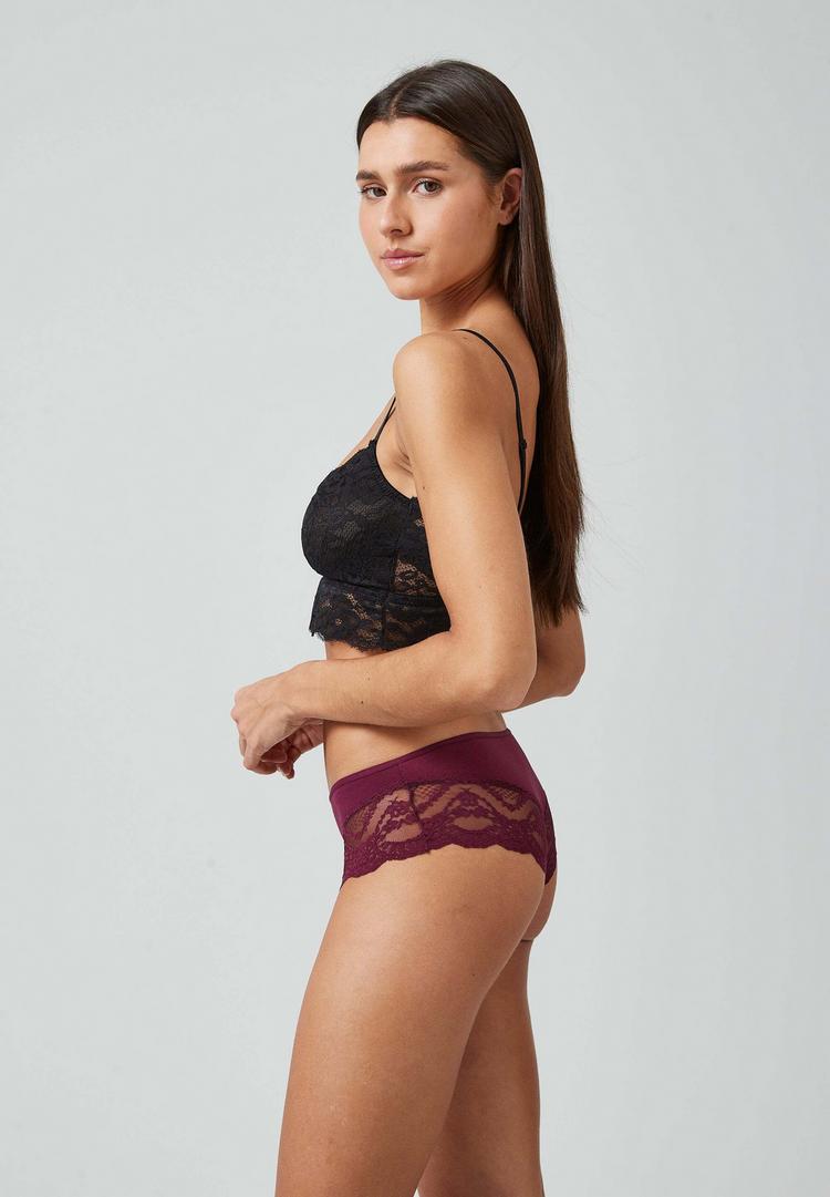 Snocks Snocks Hipster mit Spitze aus Bio-Baumwolle Unterhose Damen - Mix (Mauve/Weinrot/Schwarz) - 3 | SportScheck