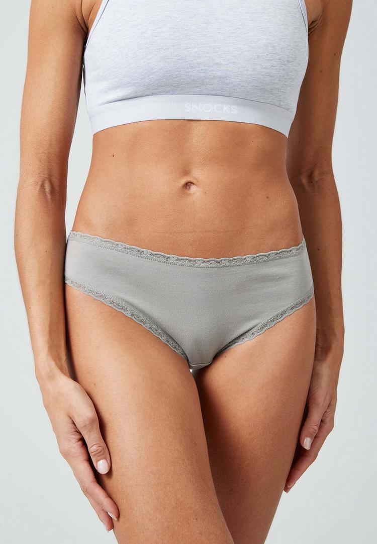 Snocks Snocks Slips mit Spitze aus Bio-Baumwolle Unterhose Damen - Mix (Apricot/Gr&uuml;n/Schwarz) - 0 | SportScheck