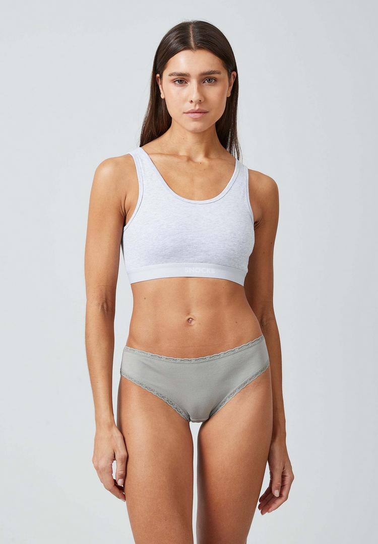 Snocks Snocks Slips mit Spitze aus Bio-Baumwolle Unterhose Damen - Mix (Apricot/Gr&uuml;n/Schwarz) - 2 | SportScheck