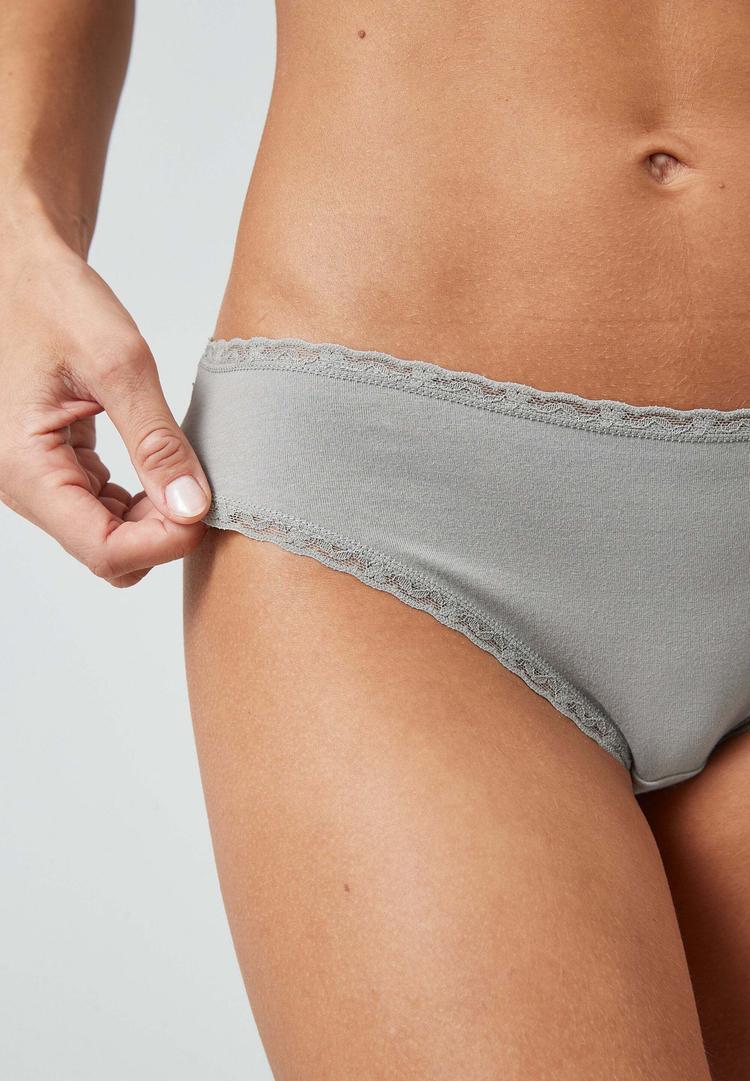 Snocks Snocks Slips mit Spitze aus Bio-Baumwolle Unterhose Damen - Mix (Apricot/Gr&uuml;n/Schwarz) - 6 | SportScheck