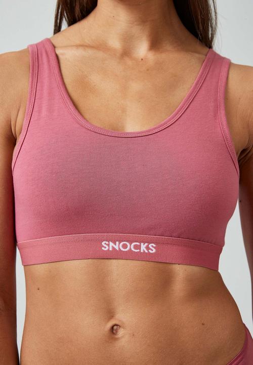 Rückansicht von Snocks Soft BH aus Bio-Baumwolle BH Damen Mauve