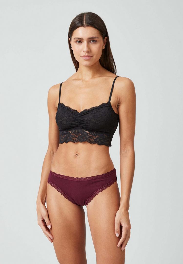 Snocks Snocks Tangas mit Spitze aus Bio-Baumwolle Unterhose Damen - Mix (Mauve/Weinrot/Schwarz) - 2 | SportScheck