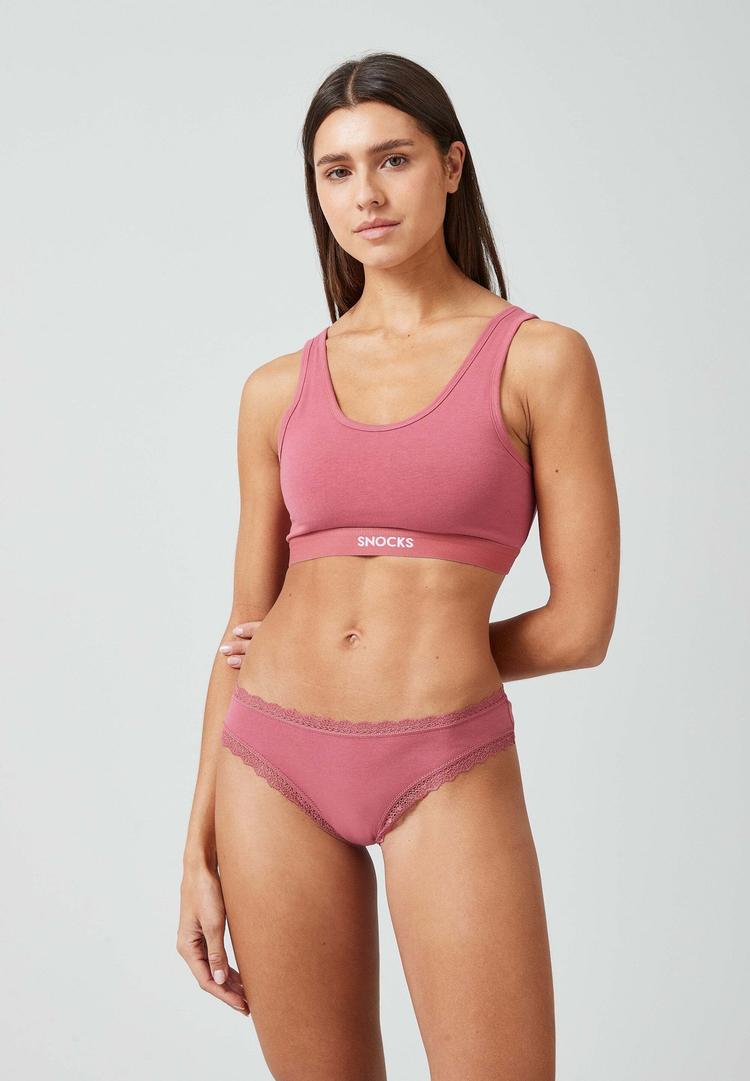Snocks Snocks Tangas mit Spitze aus Bio-Baumwolle Unterhose Damen - Mix (Mauve/Weinrot/Schwarz) - 4 | SportScheck
