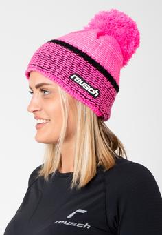 Rückansicht von Reusch Noah Beanie Skimütze 3342 knockout pink / white