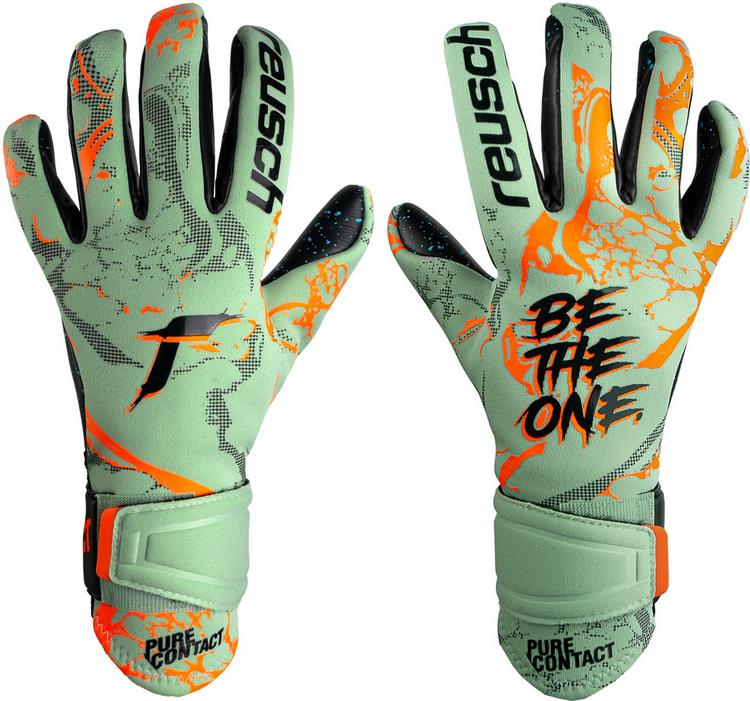 Reusch Reusch Pure Contact Fusion Junior Torwarthandschuhe - 5444 shark green / shocking or - 0 | SportScheck