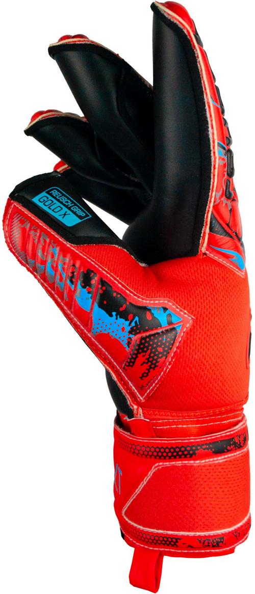 Rückansicht von Reusch Attrakt Gold X Evolution Cut Handschuhe 3333  brig red/futr blu/blck