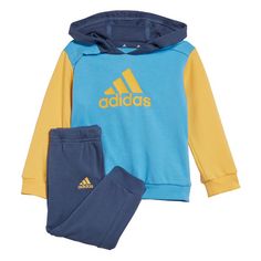 adidas Essentials Colorblock Kids Jogginganzug Trainingsanzug Kinder Semi Blue Burst / Semi Spark / Preloved Ink Mel
