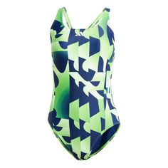 adidas 3-Streifen Graphic Badeanzug Badeanzug Damen Green Spark
