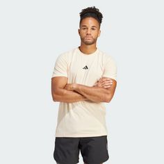 Rückansicht von adidas Designed for Training Workout T-Shirt T-Shirt Herren Crystal Sand