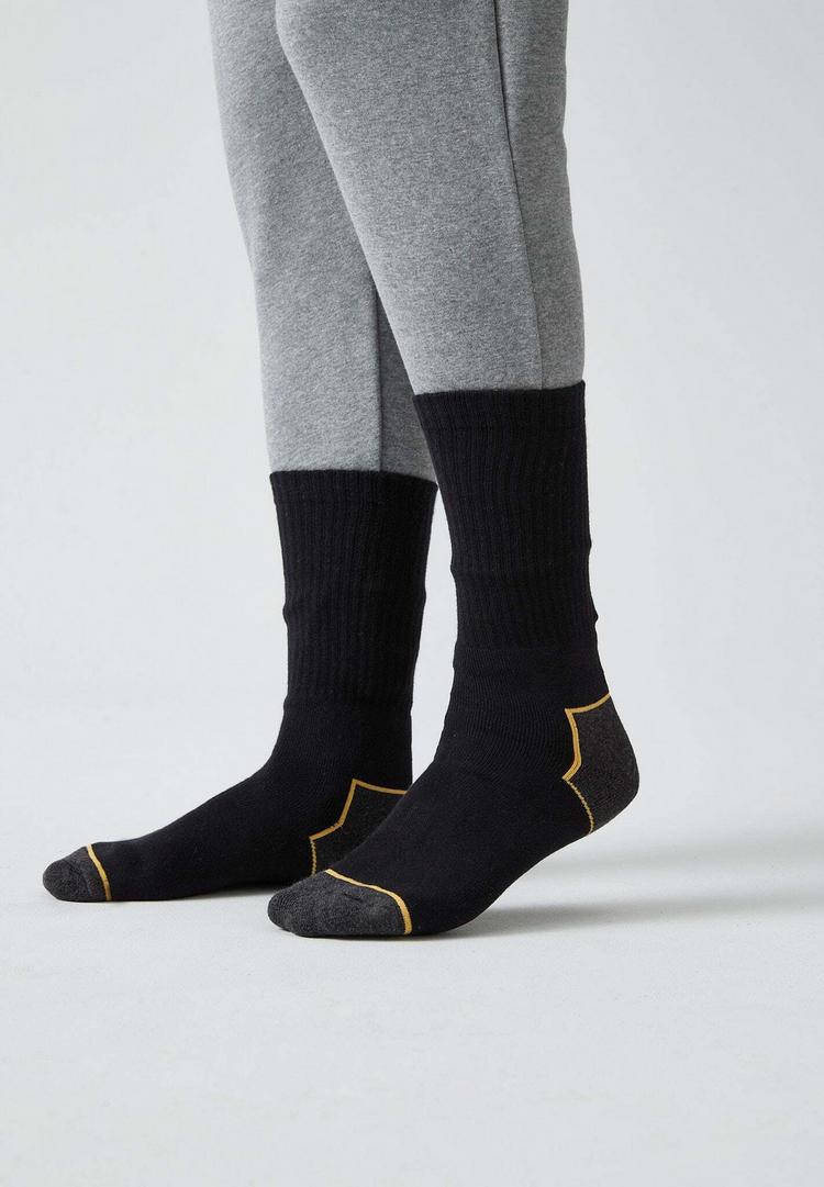 Snocks Snocks Arbeitssocken aus Bio-Baumwolle Socken - Schwarz/Gelbe Akzente - 2 | SportScheck