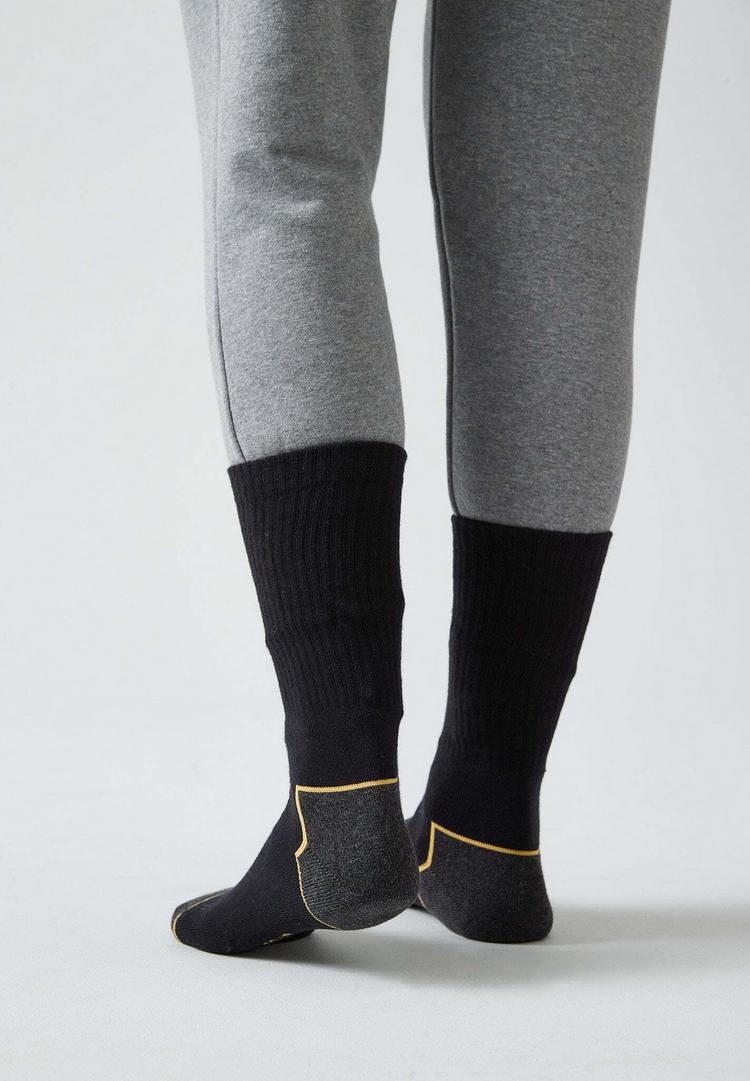 Snocks Snocks Arbeitssocken aus Bio-Baumwolle Socken - Schwarz/Gelbe Akzente - 3 | SportScheck