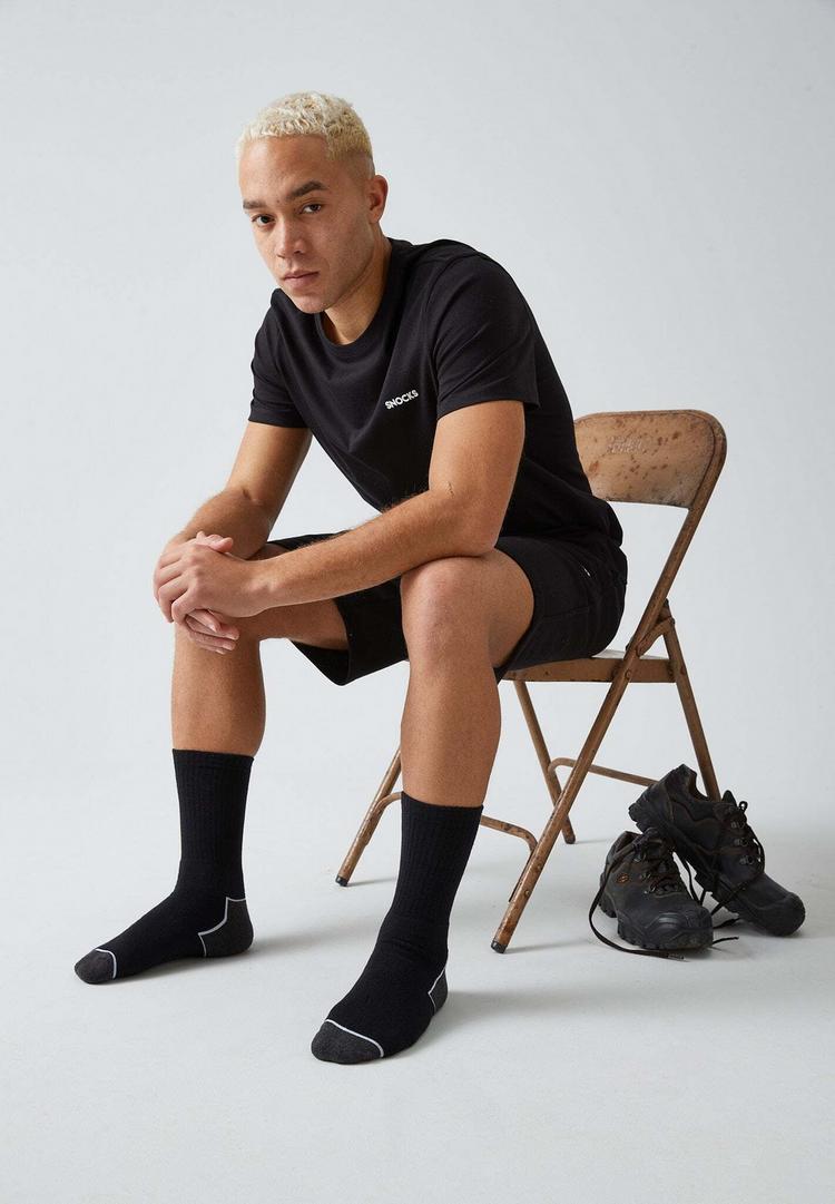 Snocks Snocks Arbeitssocken aus Bio-Baumwolle Socken - Schwarz/Wei&szlig;e Akzente - 5 | SportScheck