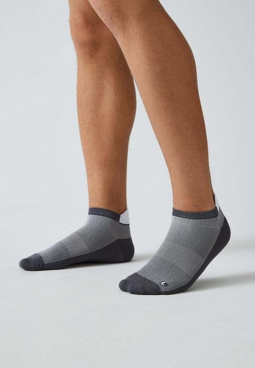 Rückansicht von Snocks Tiefe Laufsocken Laufsocken Grau