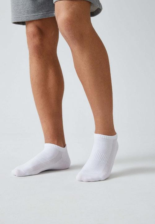 Rückansicht von Snocks Sneaker Socken aus Bio-Baumwolle Sportsocken Weiß