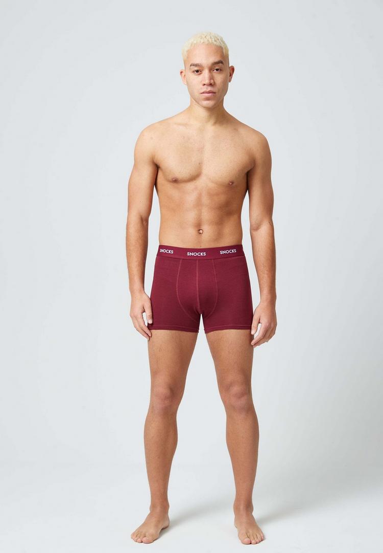 Snocks Snocks Boxershorts aus Bio-Baumwolle Unterhose Herren - Rote Streifen - 1 | SportScheck