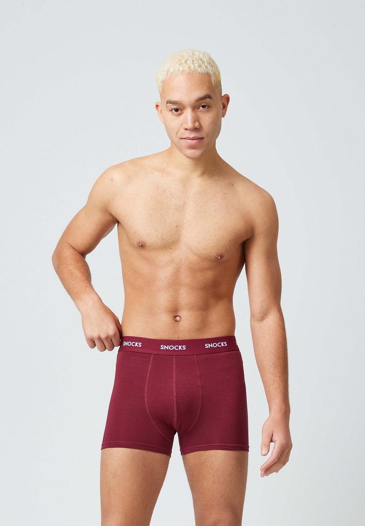 Snocks Snocks Boxershorts aus Bio-Baumwolle Unterhose Herren - Rote Streifen - 2 | SportScheck
