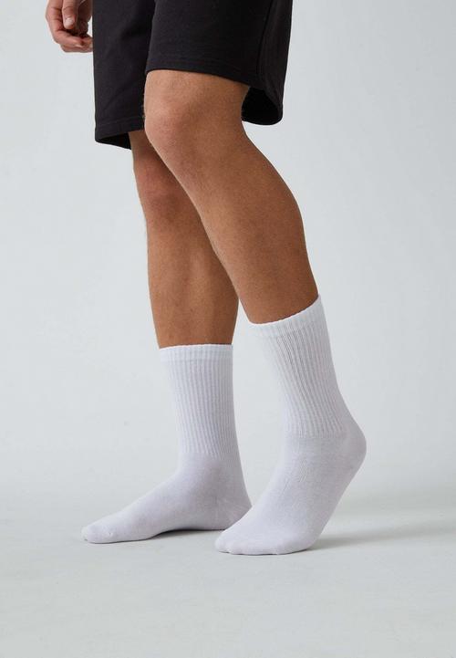 Rückansicht von Snocks Tennissocken aus Bio-Baumwolle Sportsocken Schwarz-Weiß