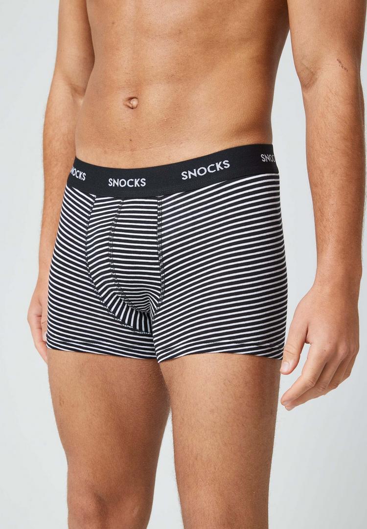 Snocks Snocks Boxershorts aus Bio-Baumwolle Unterhose Herren - Schwarze Streifen - 0 | SportScheck