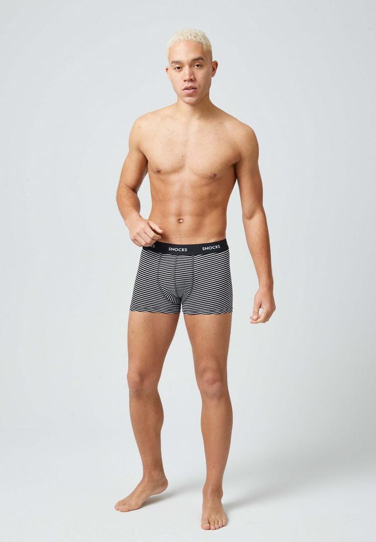 Snocks Snocks Boxershorts aus Bio-Baumwolle Unterhose Herren - Schwarze Streifen - 1 | SportScheck