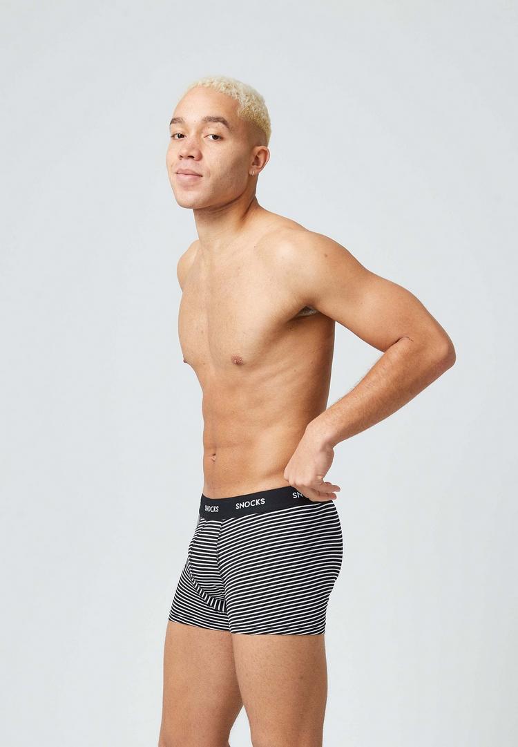 Snocks Snocks Boxershorts aus Bio-Baumwolle Unterhose Herren - Schwarze Streifen - 2 | SportScheck