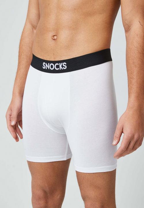 Rückansicht von Snocks Boxershorts mit längerem Bein Boxershorts Herren Mix (Schwarz/Weiß/Grau)