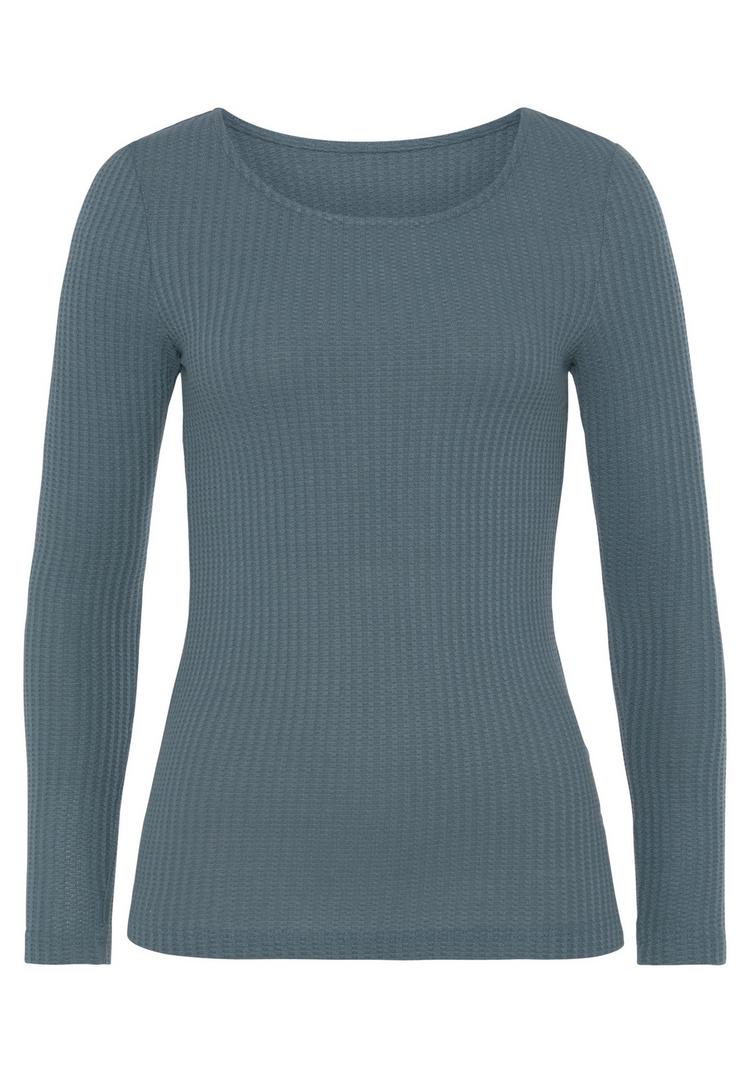 Lascana Lascana Langarmshirt Langarmshirt Damen - petrol - 0 | SportScheck