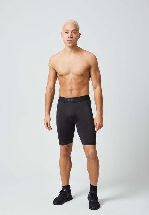 Rückansicht von Snocks Sport-Tights Tights Herren Schwarz