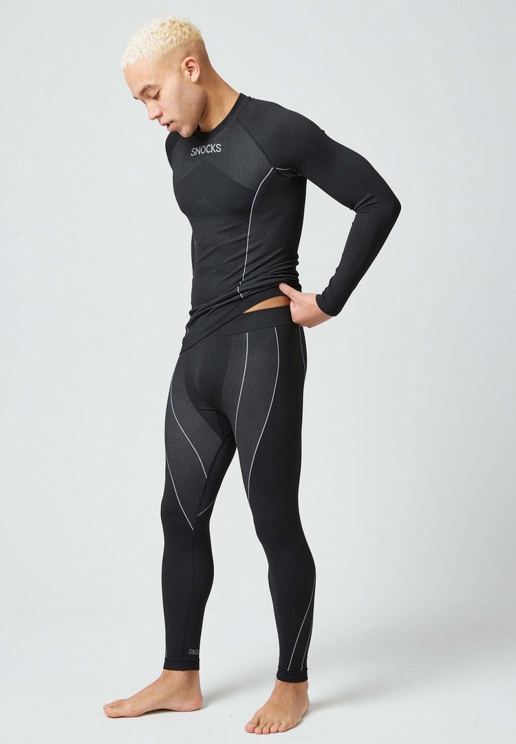 Snocks Snocks Thermounterw&auml;sche mit Daumenloch W&auml;scheset Herren - Schwarz - 3 | SportScheck