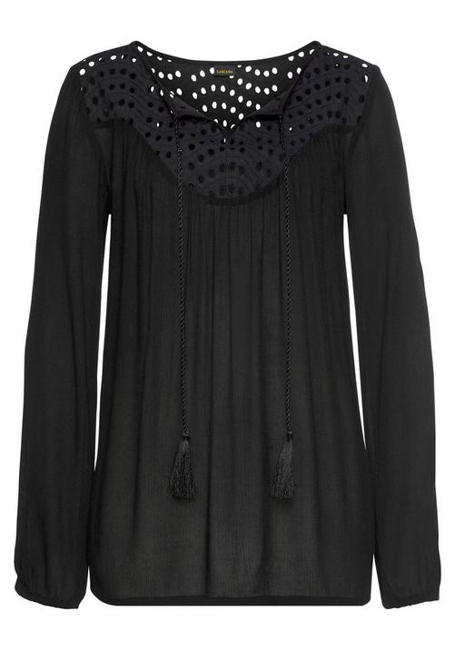 Lascana Crepebluse Langarmbluse Damen