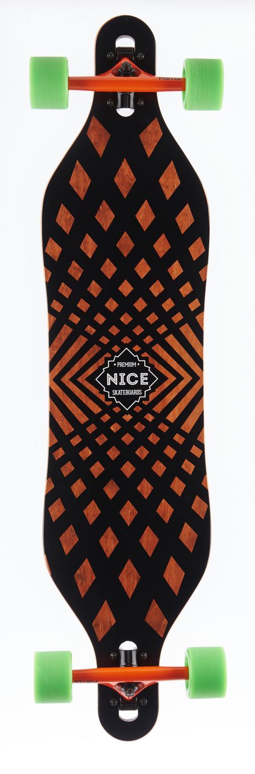 Rückansicht von NICE SKATEBOARDS Nice Liner 40" x 9.5" Longboard bunt