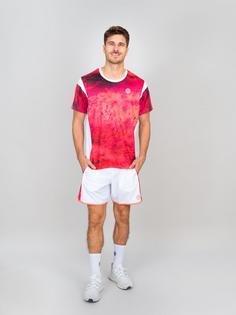 BIDI BADU Thema Tech Tee red/white" Tennisshirt Herren rot/weiß