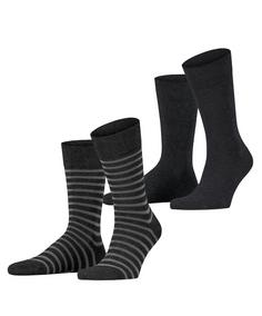 ESPRIT Fine Stripe  2-Pack Freizeitsocken Herren black (3000)