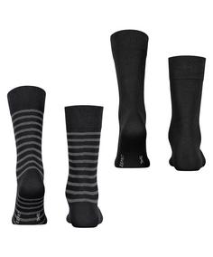Rückansicht von ESPRIT Fine Stripe  2-Pack Freizeitsocken Herren black (3000)
