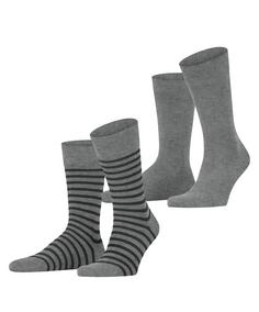 ESPRIT Fine Stripe  2-Pack Freizeitsocken Herren light grey (3400)