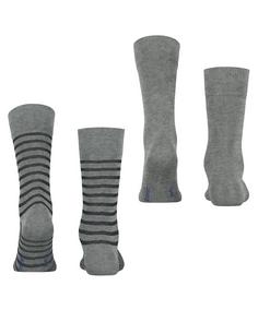 Rückansicht von ESPRIT Fine Stripe  2-Pack Freizeitsocken Herren light grey (3400)