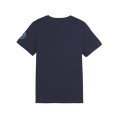 Rückansicht von PUMA Manchester City FtblICONS T-Shirt Fanshirt blauweiss
