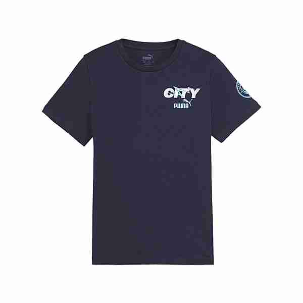 PUMA Manchester City ftblICONS T-Shirt Kids Fanshirt Kinder blauweiss