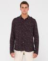 RUSTY DARK BATIK UTILITY LONG SLEEVE SHIRT Langarmhemd Herren - Ruby Wine