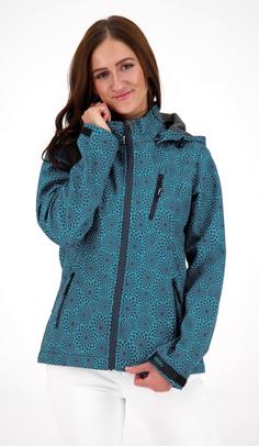 Rückansicht von DEPROC active SHELBY Softshelljacke Damen navy print