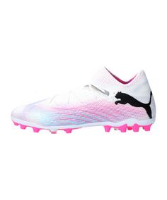 PUMA FUTURE 7 Ultimate MG Lights Out Fußballschuhe weissschwarzpink