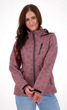 Rückansicht von DEPROC active SHELBY Softshelljacke Damen wine print