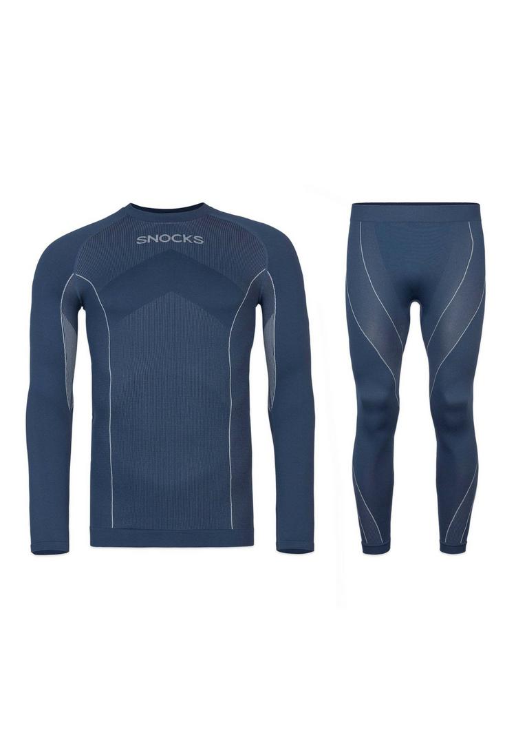 Snocks Snocks Thermounterw&auml;sche mit Daumenloch W&auml;scheset Herren - Dunkelblau - 0 | SportScheck