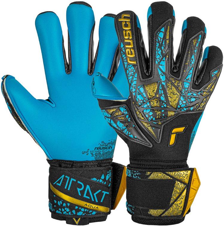 Reusch Reusch Attrakt Aqua Finger Support Torwarthandschuhe - 7714 black / gold /aqua - 0 | SportScheck