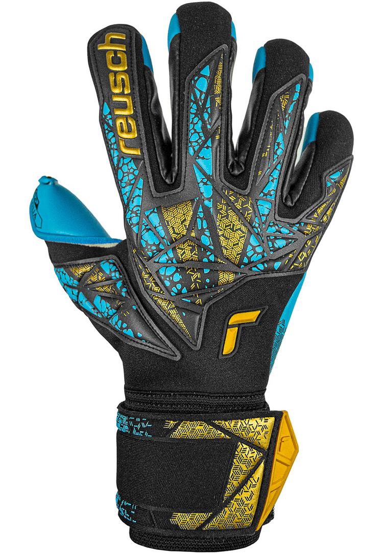 Reusch Reusch Attrakt Aqua Finger Support Torwarthandschuhe - 7714 black / gold /aqua - 0 | SportScheck