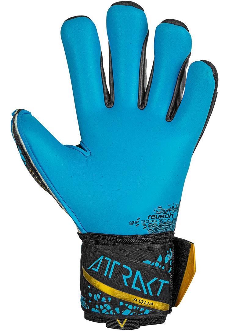 Reusch Reusch Attrakt Aqua Finger Support Torwarthandschuhe - 7714 black / gold /aqua - 0 | SportScheck