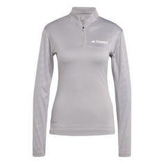 adidas TERREX Multi Half-Zip Longsleeve Klettershirt Damen Charcoal Solid Grey