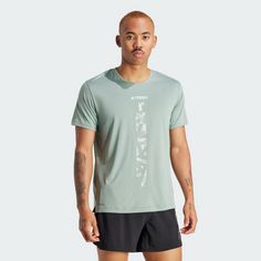 Rückansicht von adidas TERREX Agravic Trail Running T-Shirt T-Shirt Herren Silver Green