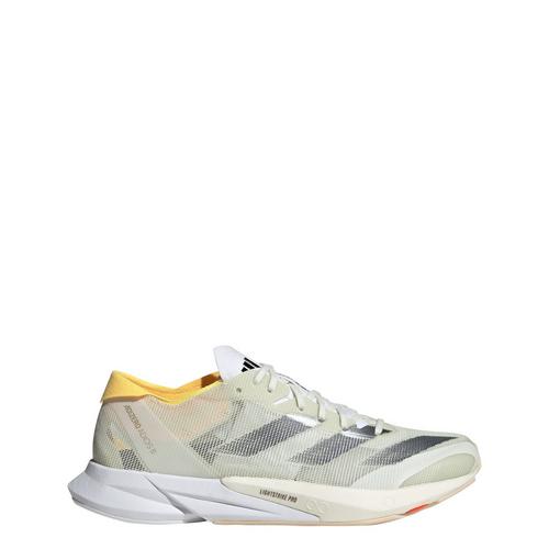 Rückansicht von adidas Adizero Adios 8 Laufschuh Laufschuhe Ivory / Iron Metallic / Crystal Sand